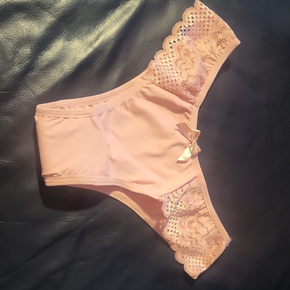 Lace Trim Pink Panties
